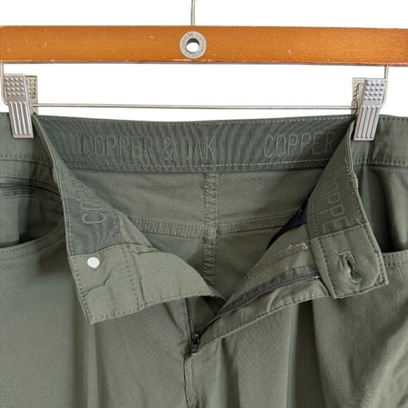 Copper & Oak Mens All Day Tech Pants Green Size 34 x 32 Style K2F901 Stretch - Picture 3 of 7